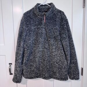 Alpine Sherpa Men's Jacket Coat Quarter Zip Gray Size Large with Pockets Collar